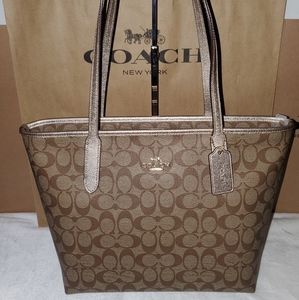 Coach Tan Signature Tote